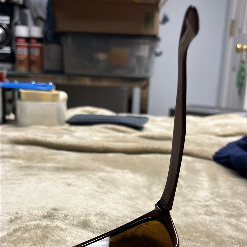 Ray-Ban Brown Rectangular Sunglasses with Black C… - image 6